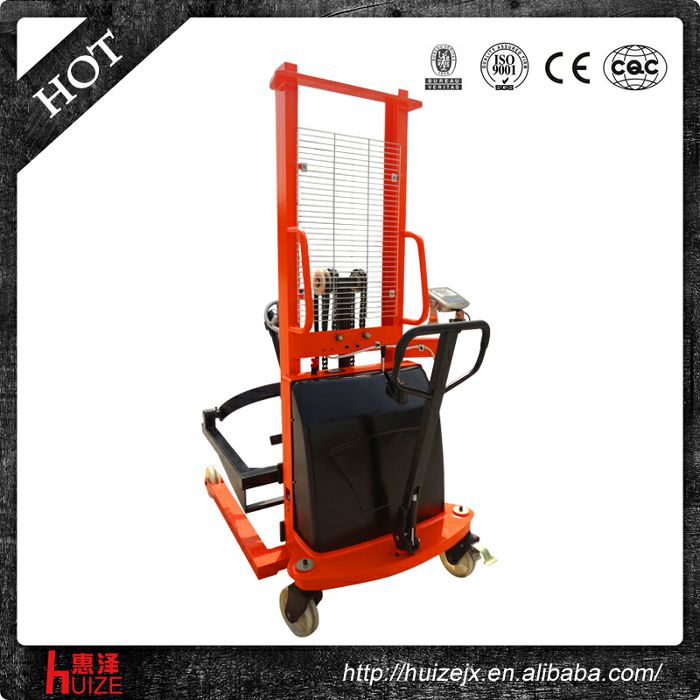 半電動(dòng)稱重油桶車（夾鐵桶，手搖翻轉(zhuǎn)倒料）